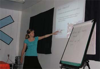 Rhonda Karl RN, teaching the Blood Pressure Module in American Samoa
